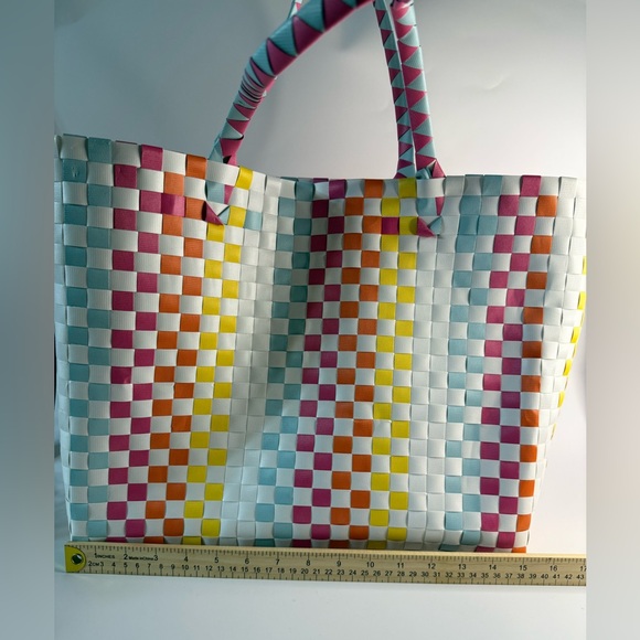 Colorful Checkered poolside or beach Tote Bag - Picture 6 of 8